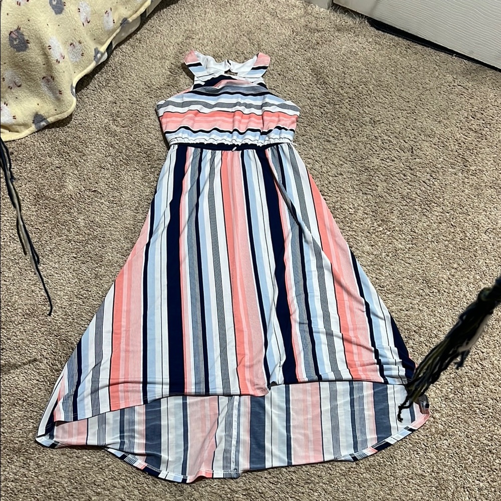Striped Sleeveless Kids Dress